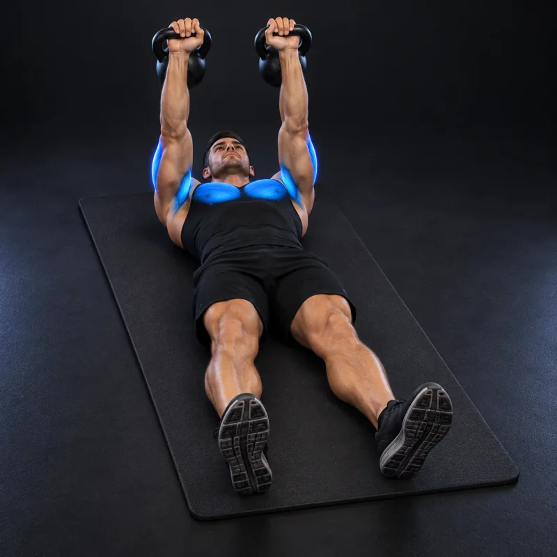 Press de Suelo Alterno con Kettlebells