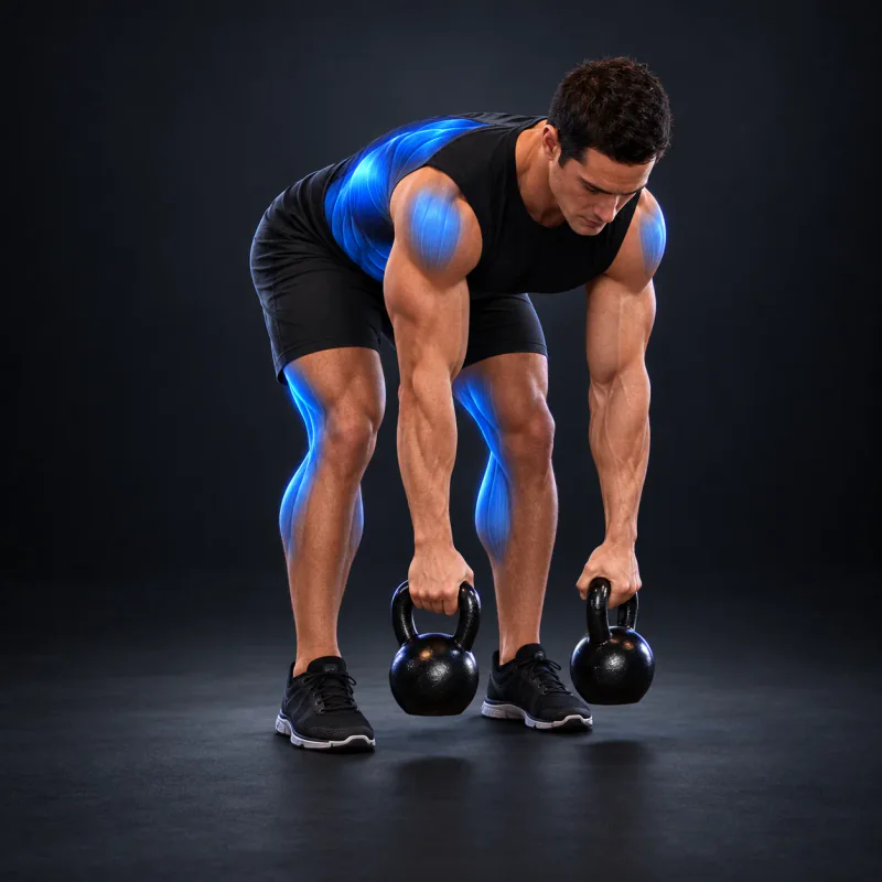 Remo Alterno con Kettlebells