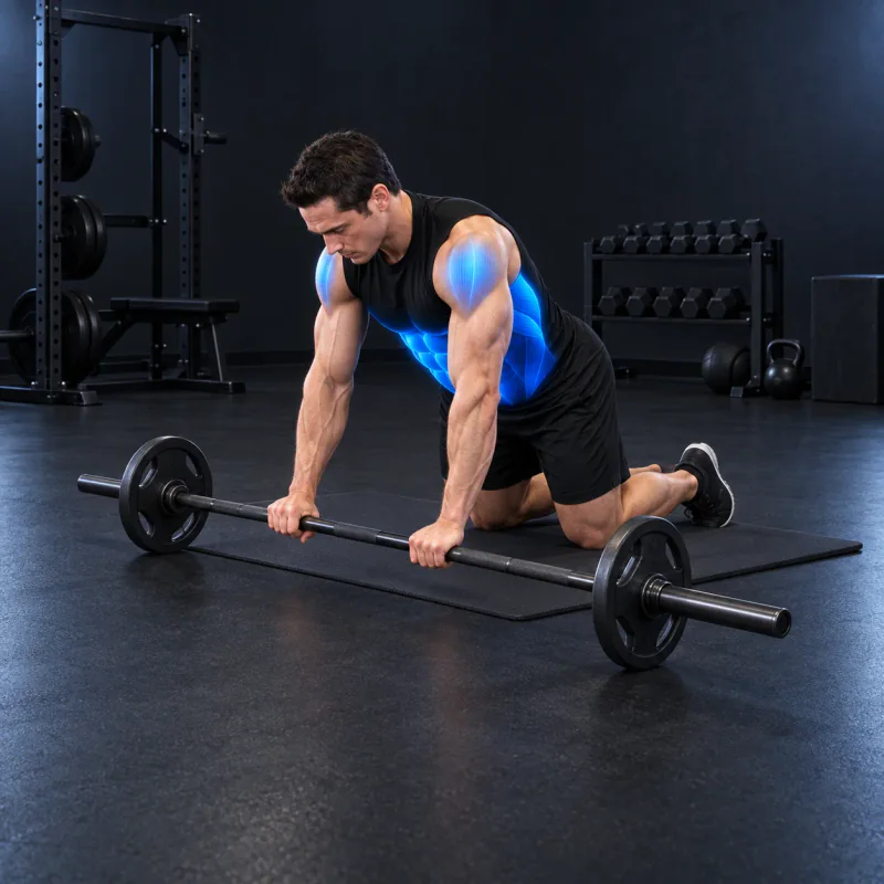 Rollout Abdominal con Barra de Rodillas