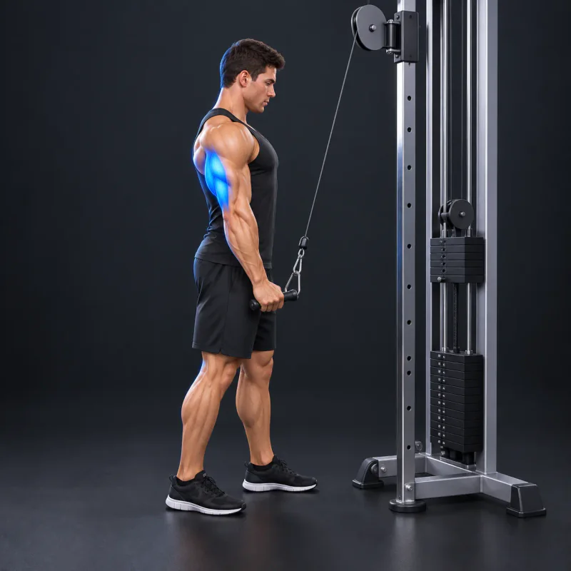 Extensión de tríceps de un brazo con cable