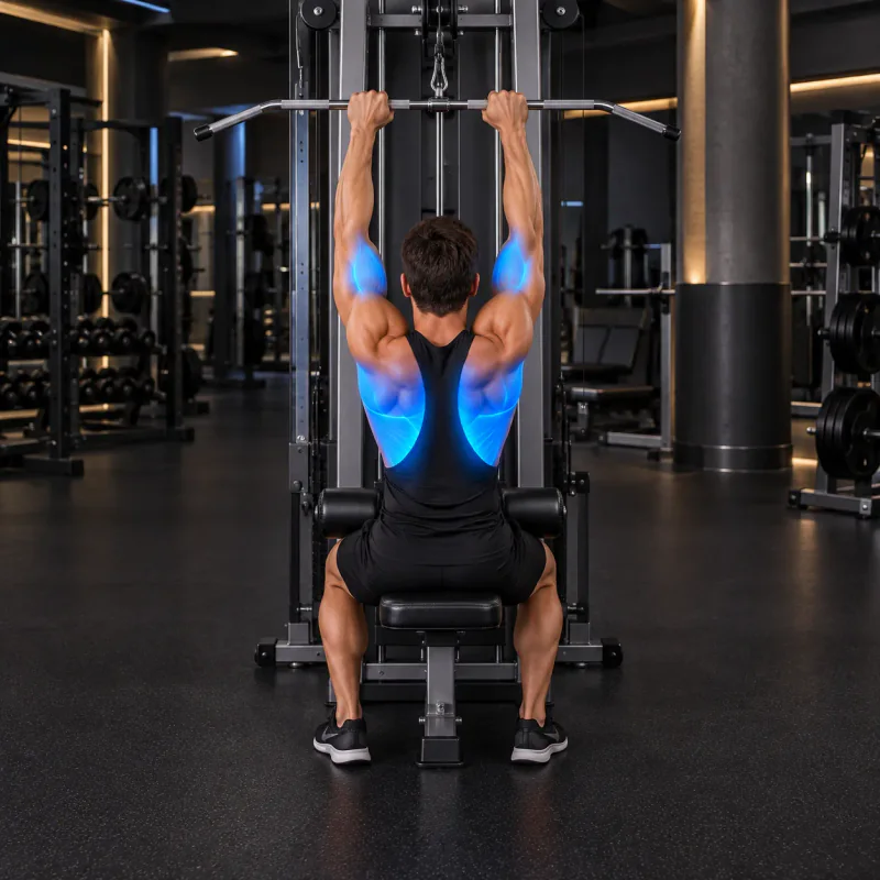 Pulldown frontal con agarre cerrado