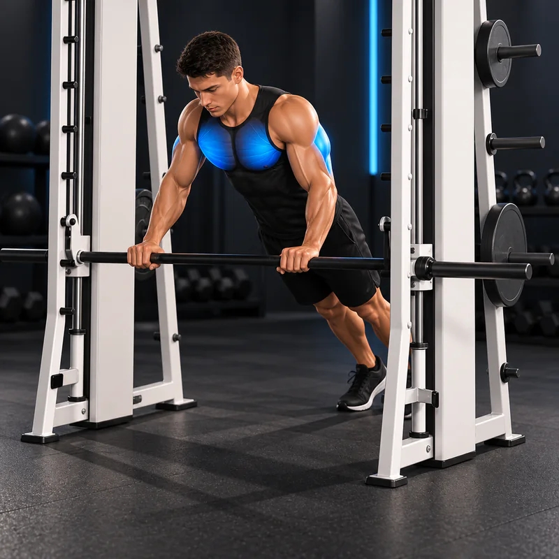 Flexiones Inclinadas con Agarre Medio