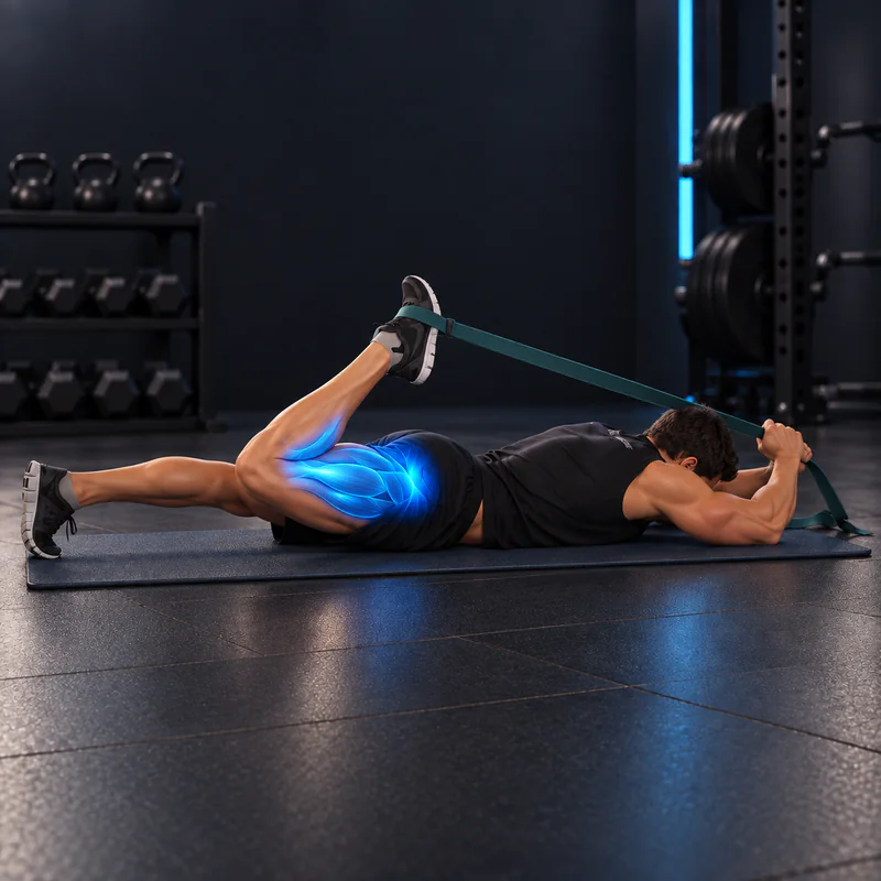 Estiramiento Intermedio de Flexor de Cadera y Cuádriceps: posición final