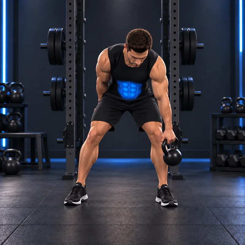 Figura en 8 con Kettlebell: posición final