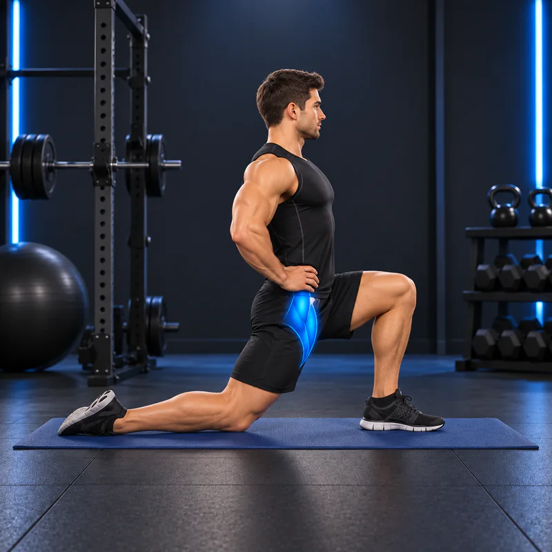 Estiramiento de Flexor de Cadera de Rodillas