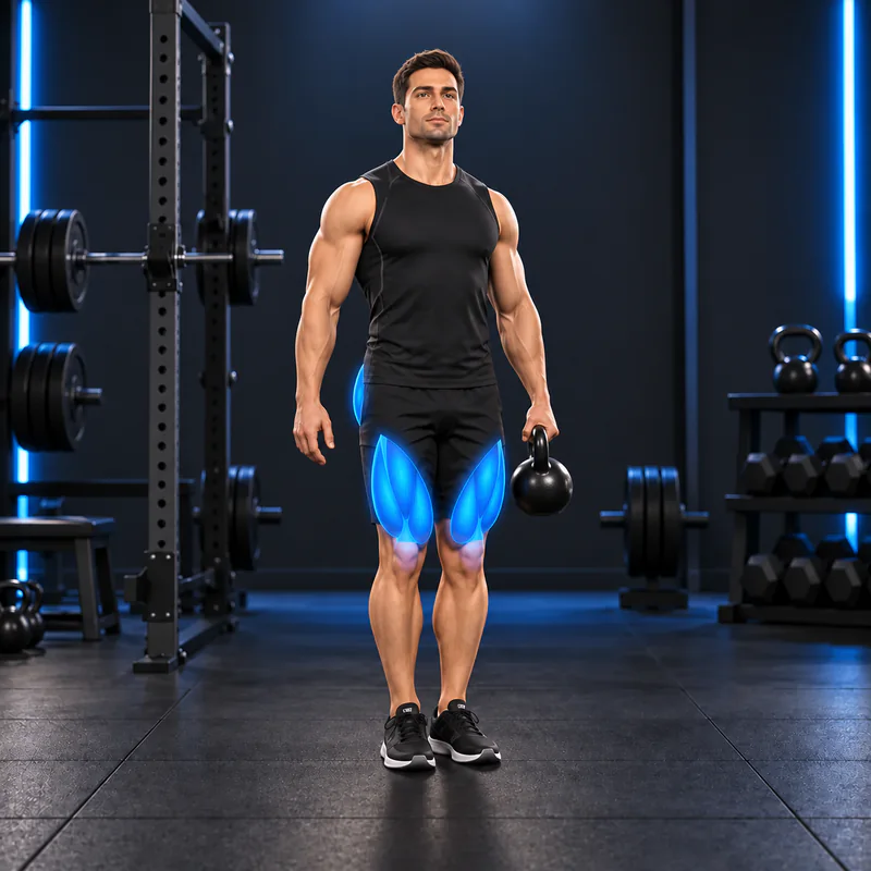 Zancada con Paso de Kettlebell