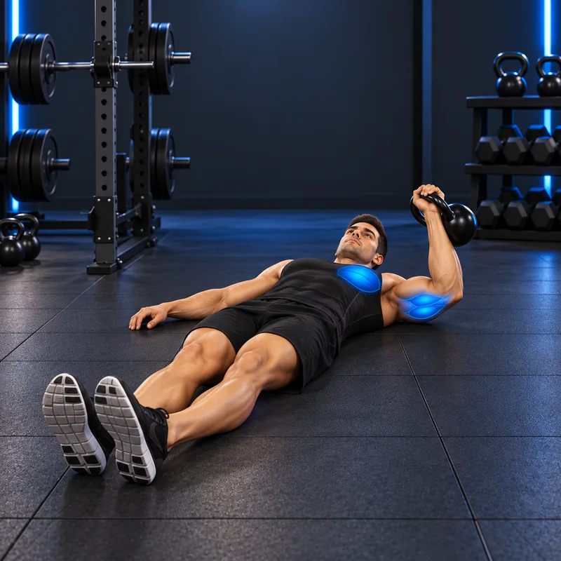 Press en el Suelo a un Brazo con Kettlebell
