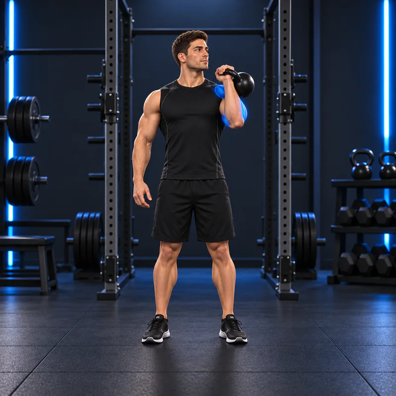 Press Militar Lateral a un Brazo con Kettlebell