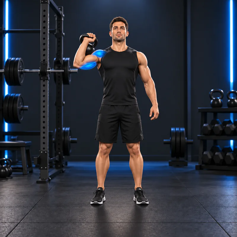 Para Press a un Brazo con Kettlebell