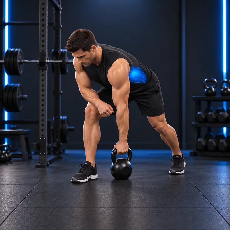 Remo a un Brazo con Kettlebell