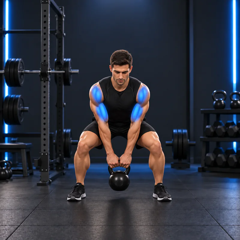 Clean con Palma Abierta con Kettlebell