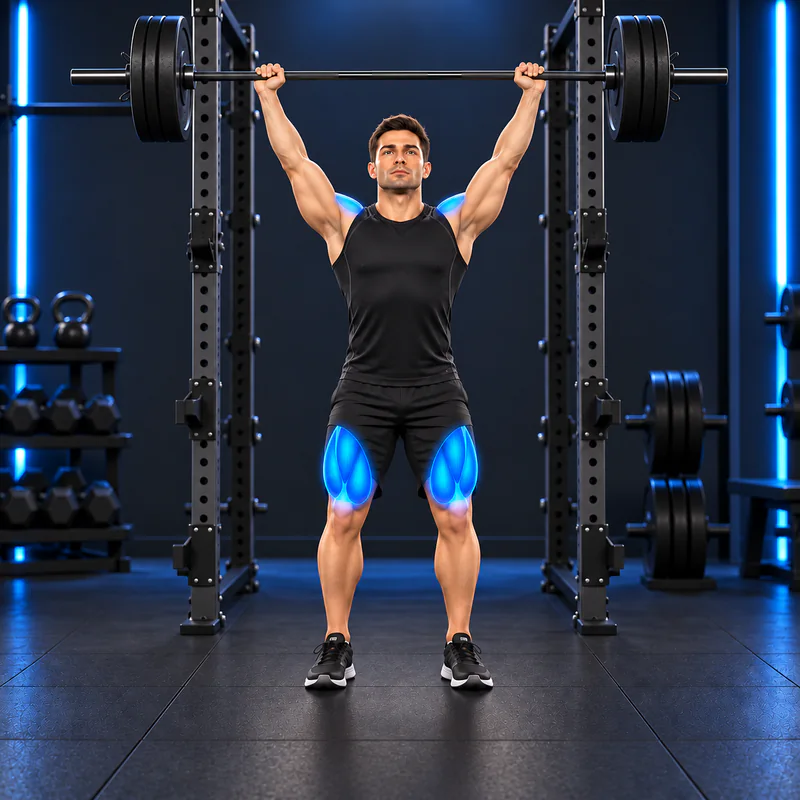 Push Press - Detrás del cuello: posición final