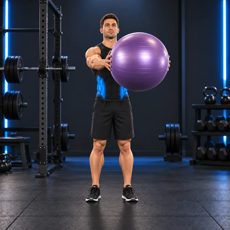 Rotación de Torso con Fitball