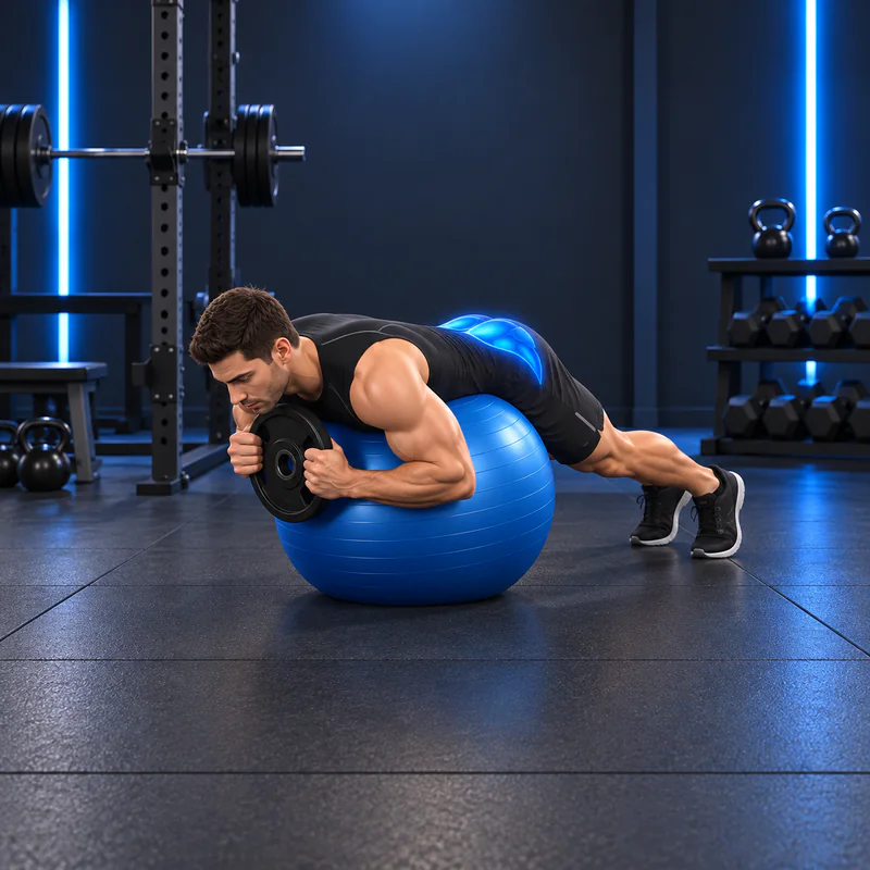 Hiperextensión con Peso sobre Fitball